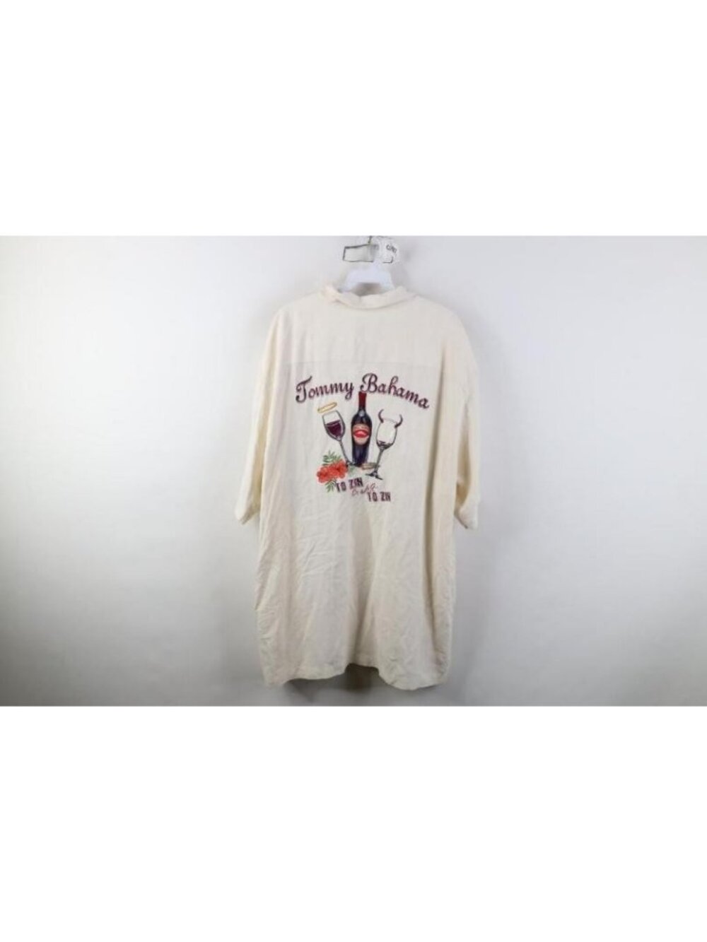 Vtg Tommy Bahama Mens XL Silk To Zin Or Not To Zin Wine Collared Button Shirt